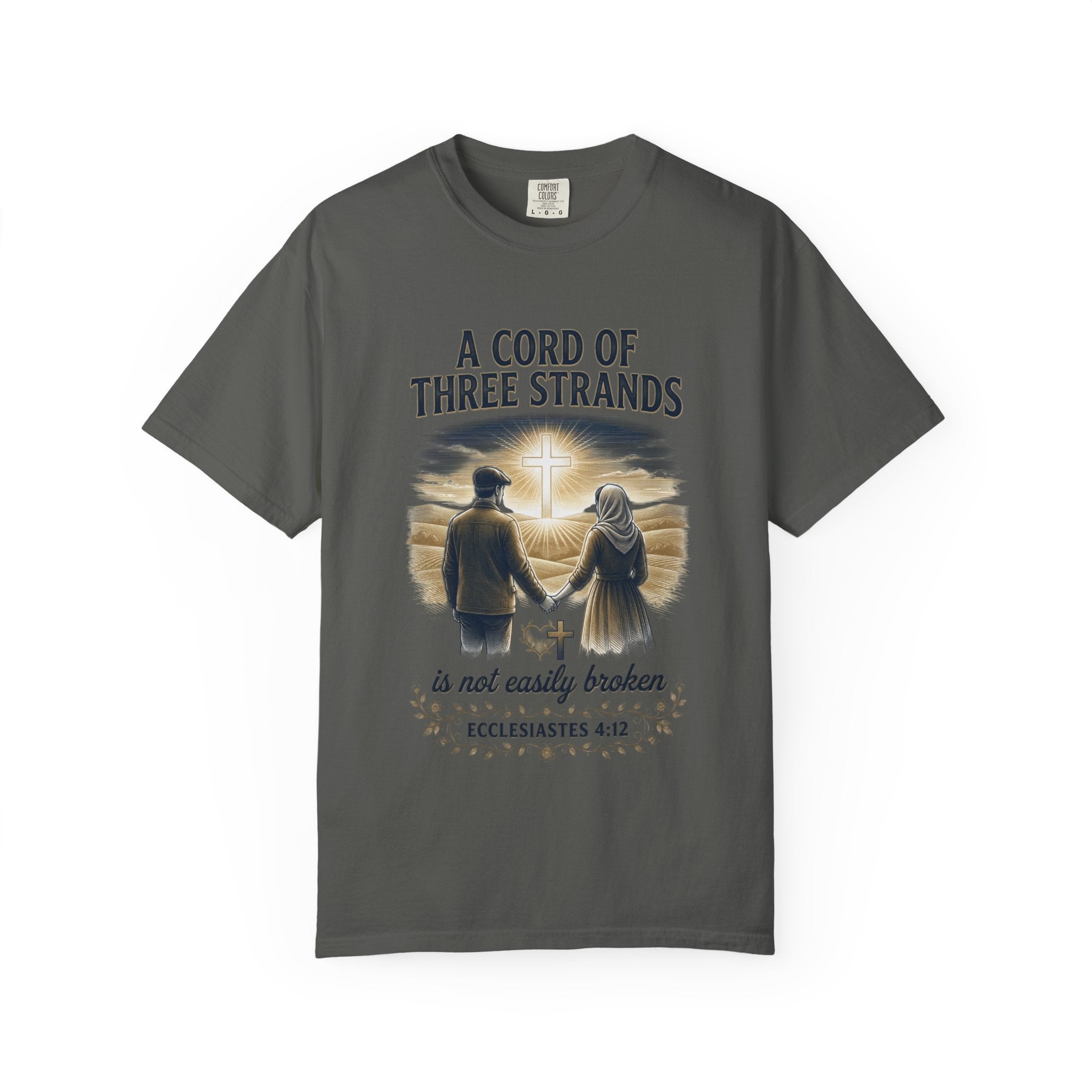 A Cord of Three Strands T-Shirt — Ecclesiastes 4:12 Couples Faith Tee