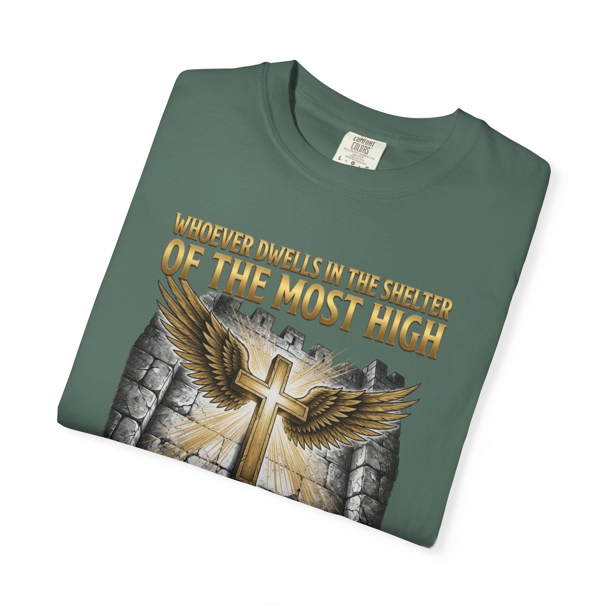Psalm 91 'Shelter of the Most High' T-Shirt — Christian Faith Cross Tee