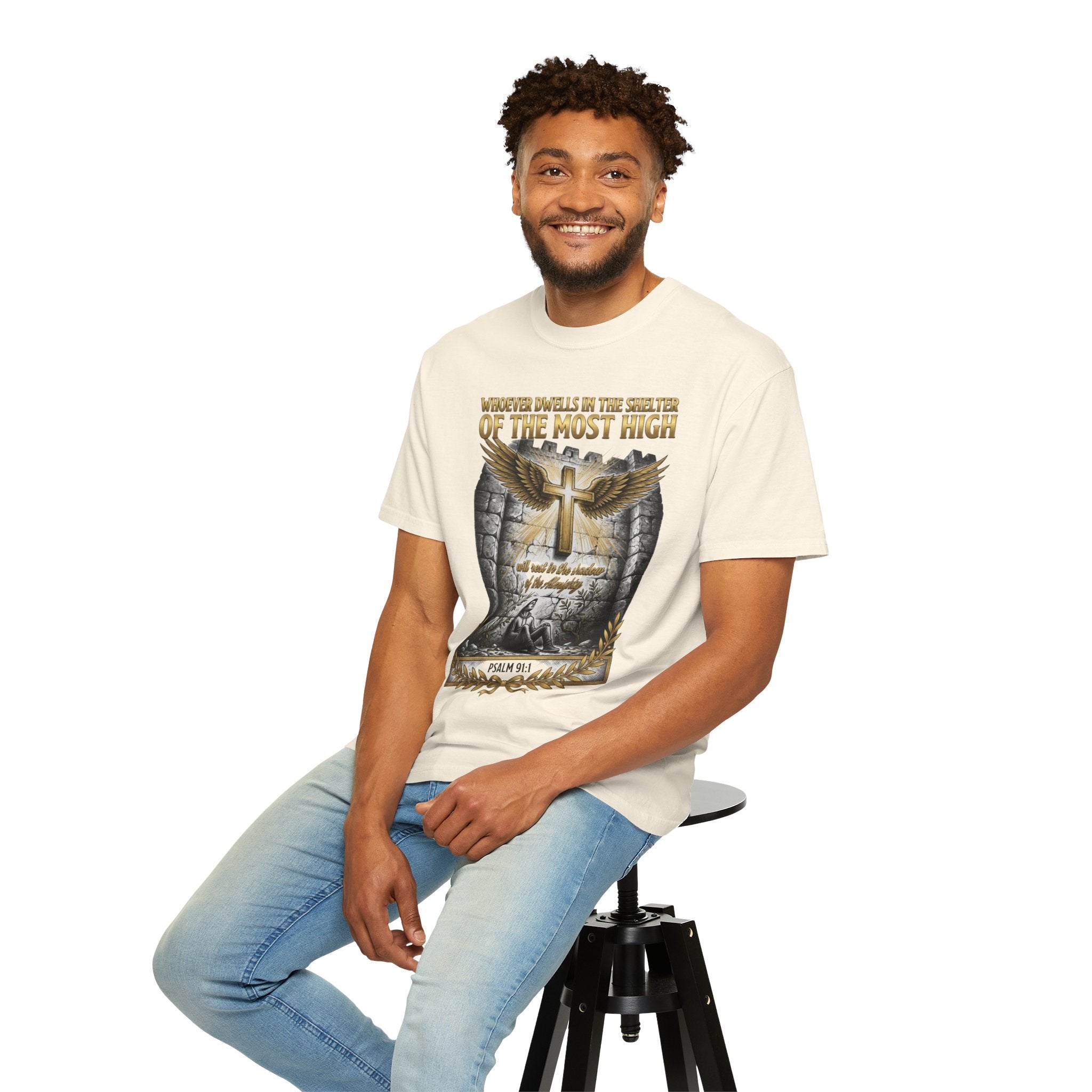 Psalm 91 'Shelter of the Most High' T-Shirt — Christian Faith Cross Tee