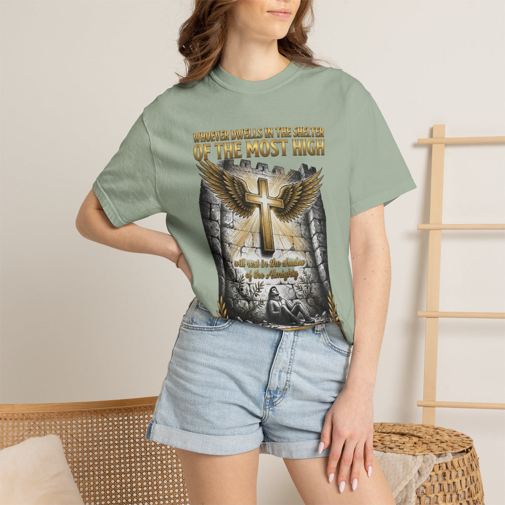Psalm 91 'Shelter of the Most High' T-Shirt — Christian Faith Cross Tee