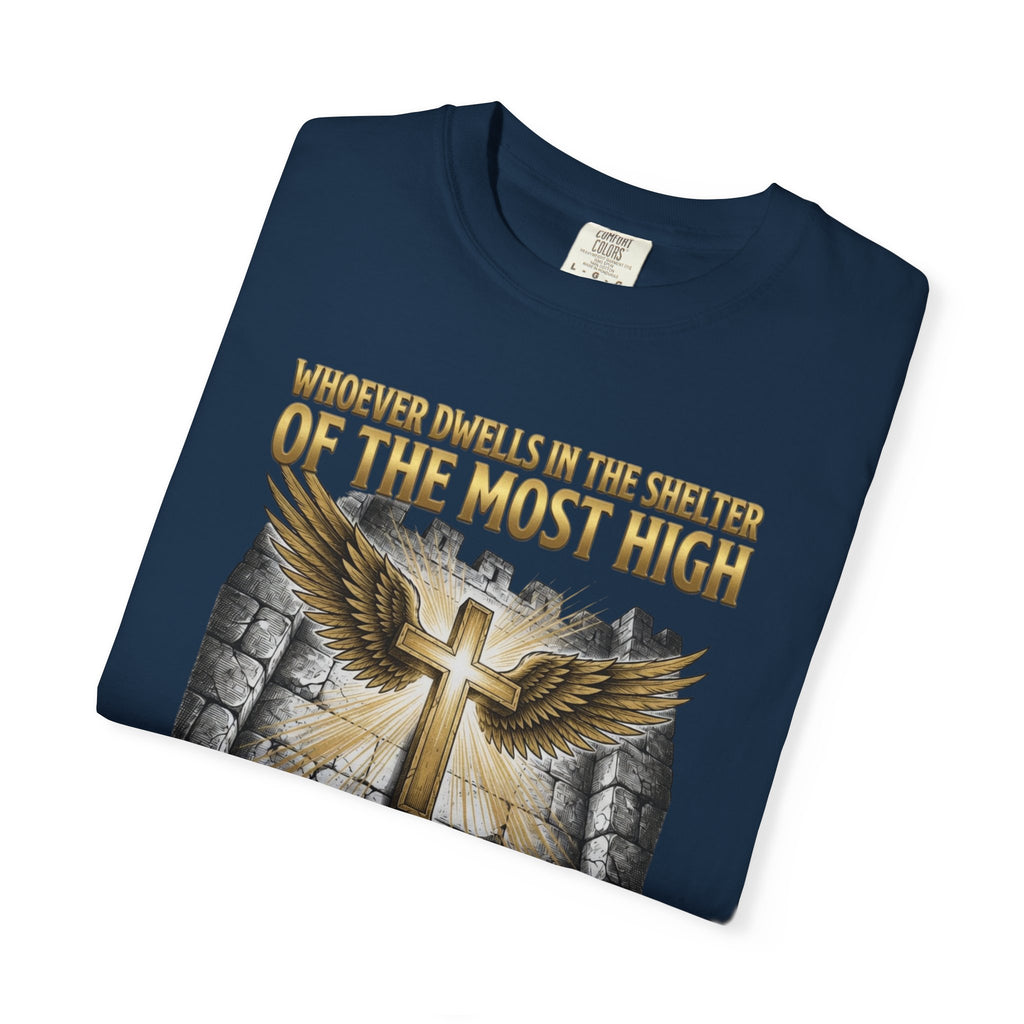 Psalm 91 'Shelter of the Most High' T-Shirt — Christian Faith Cross Tee