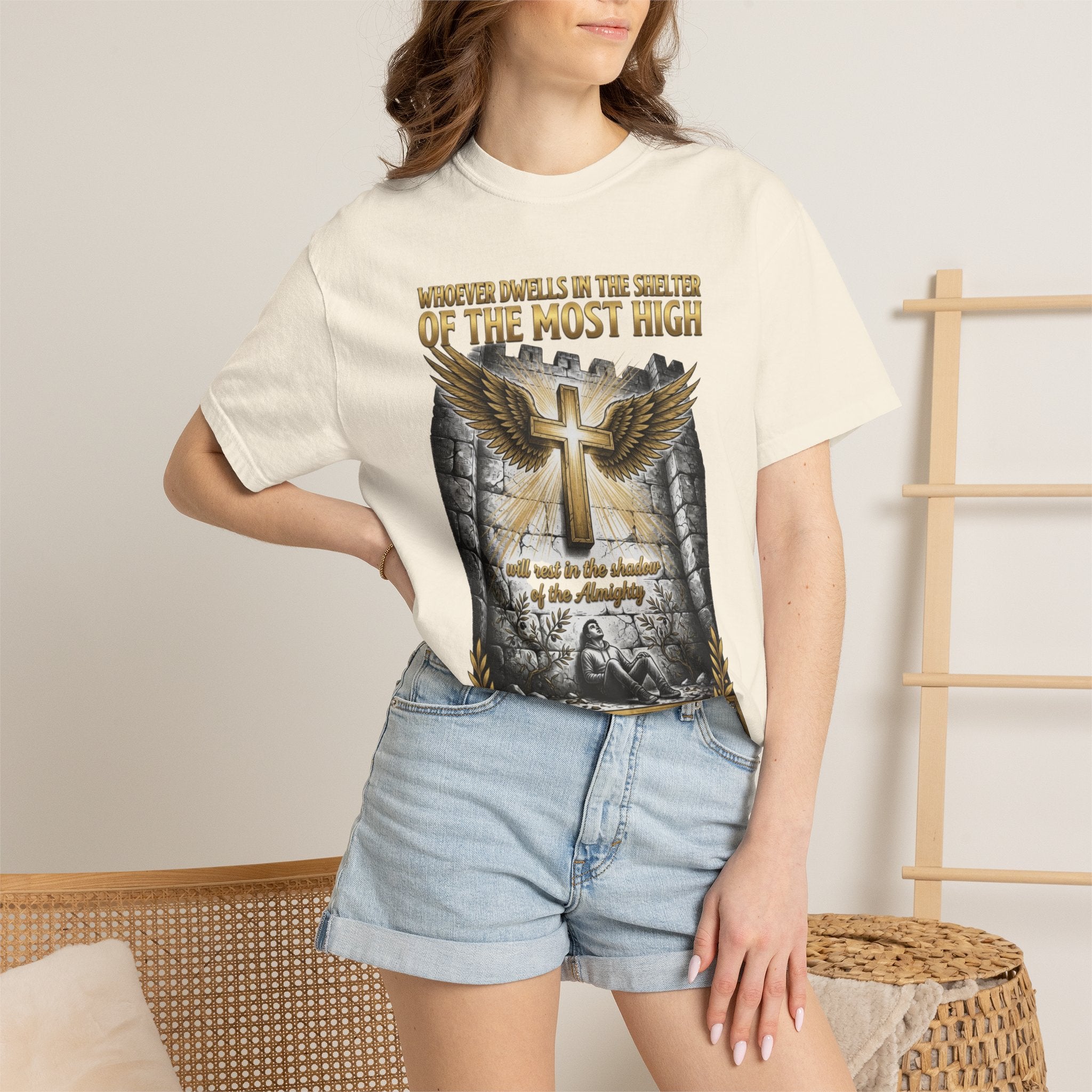 Psalm 91 'Shelter of the Most High' T-Shirt — Christian Faith Cross Tee