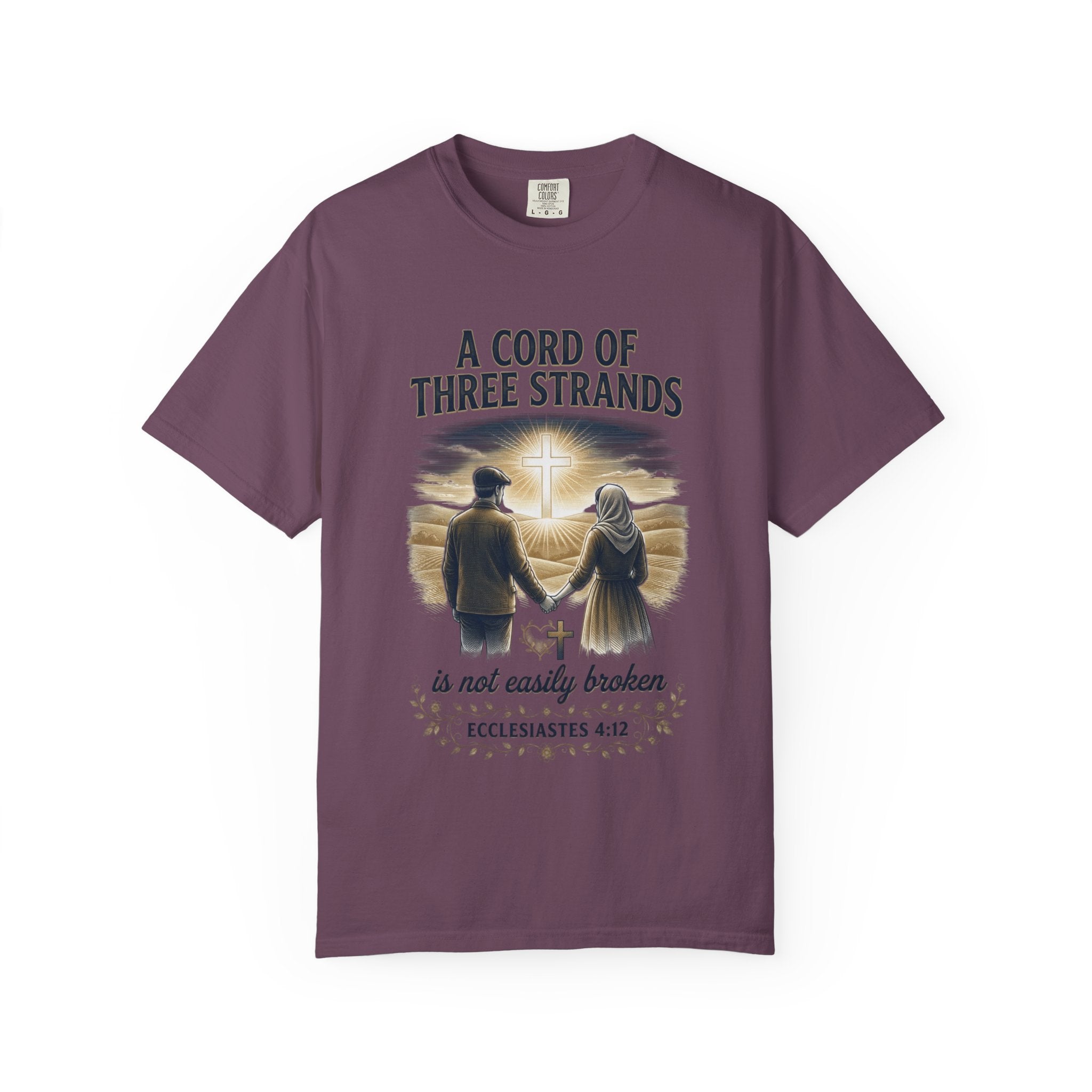 A Cord of Three Strands T-Shirt — Ecclesiastes 4:12 Couples Faith Tee