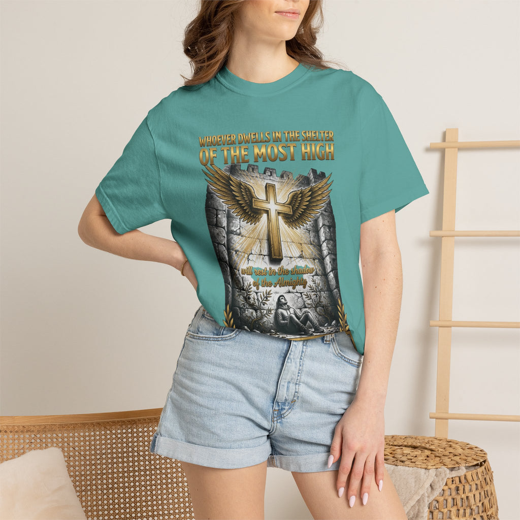 Psalm 91 'Shelter of the Most High' T-Shirt — Christian Faith Cross Tee