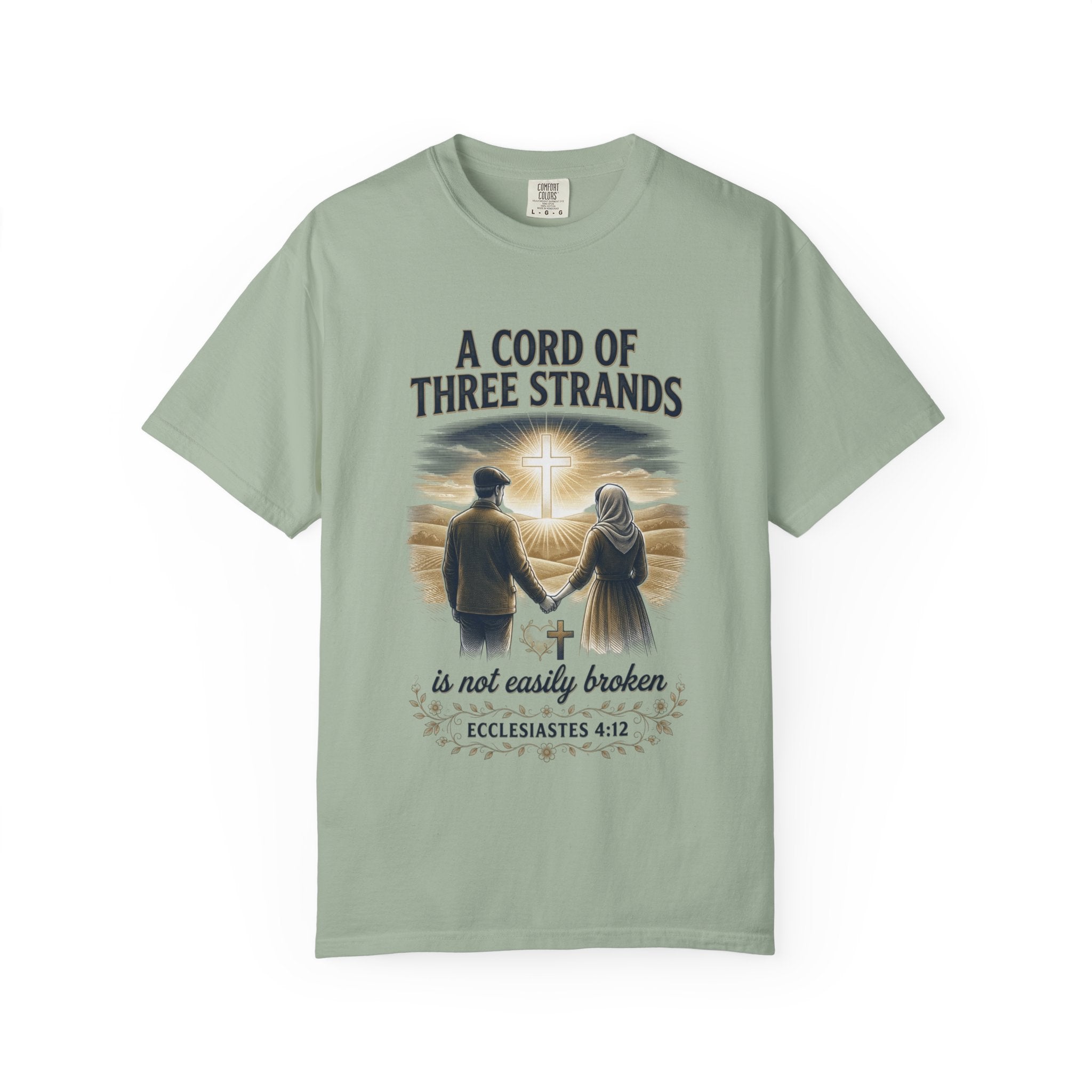 A Cord of Three Strands T-Shirt — Ecclesiastes 4:12 Couples Faith Tee