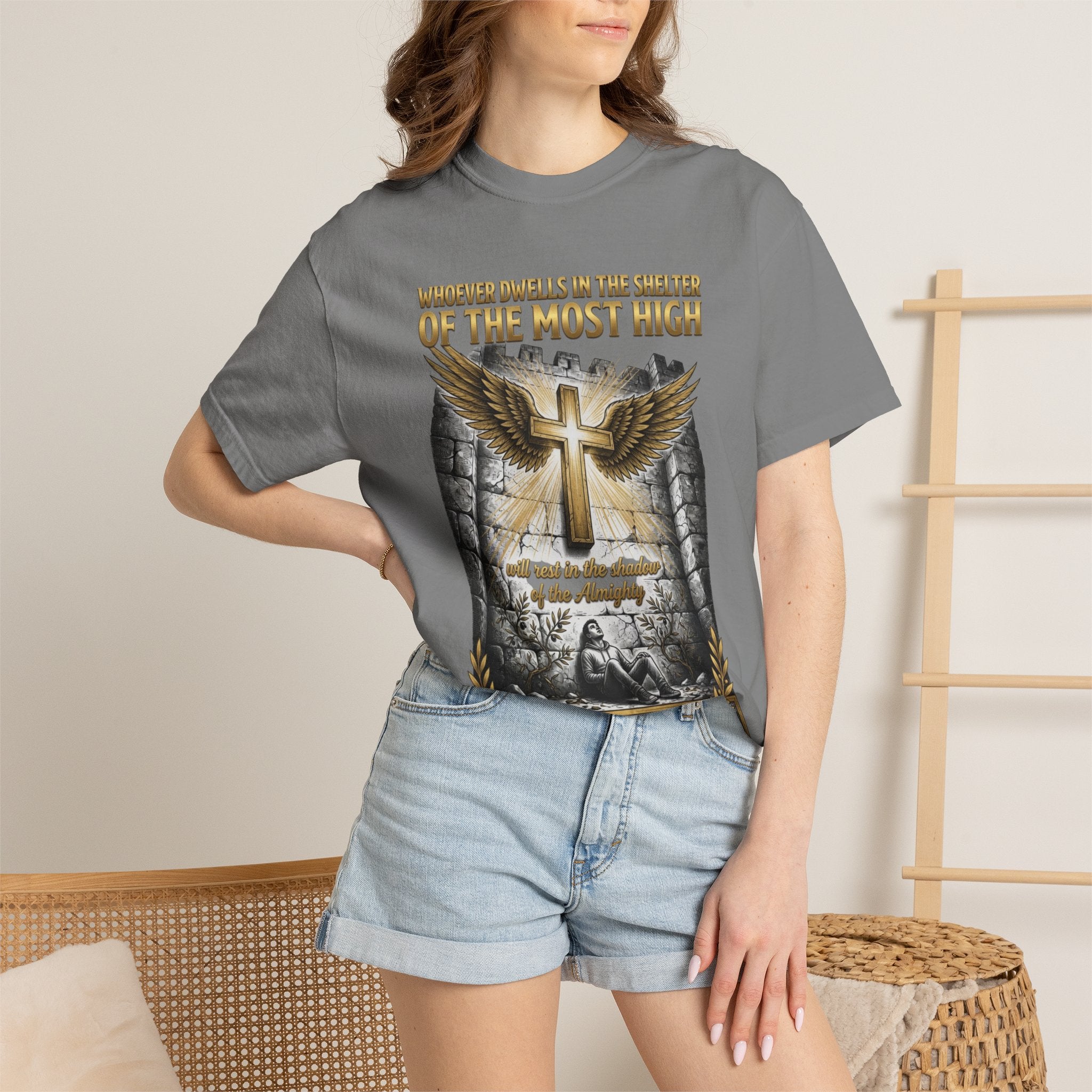 Psalm 91 'Shelter of the Most High' T-Shirt — Christian Faith Cross Tee