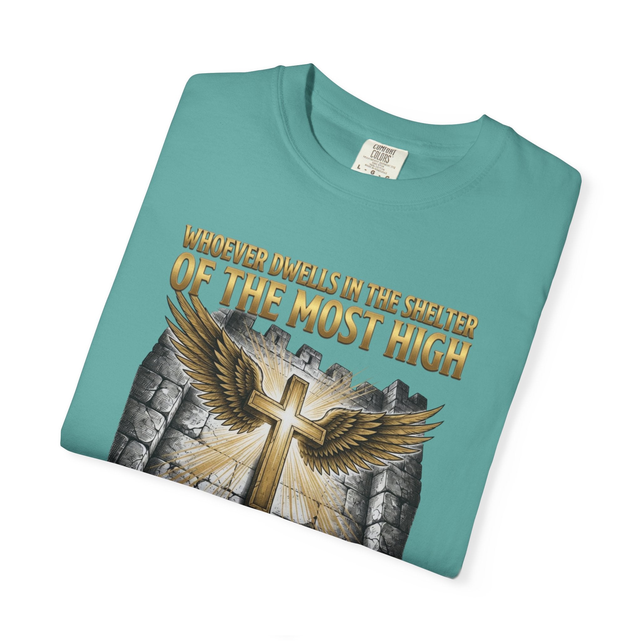 Psalm 91 'Shelter of the Most High' T-Shirt — Christian Faith Cross Tee