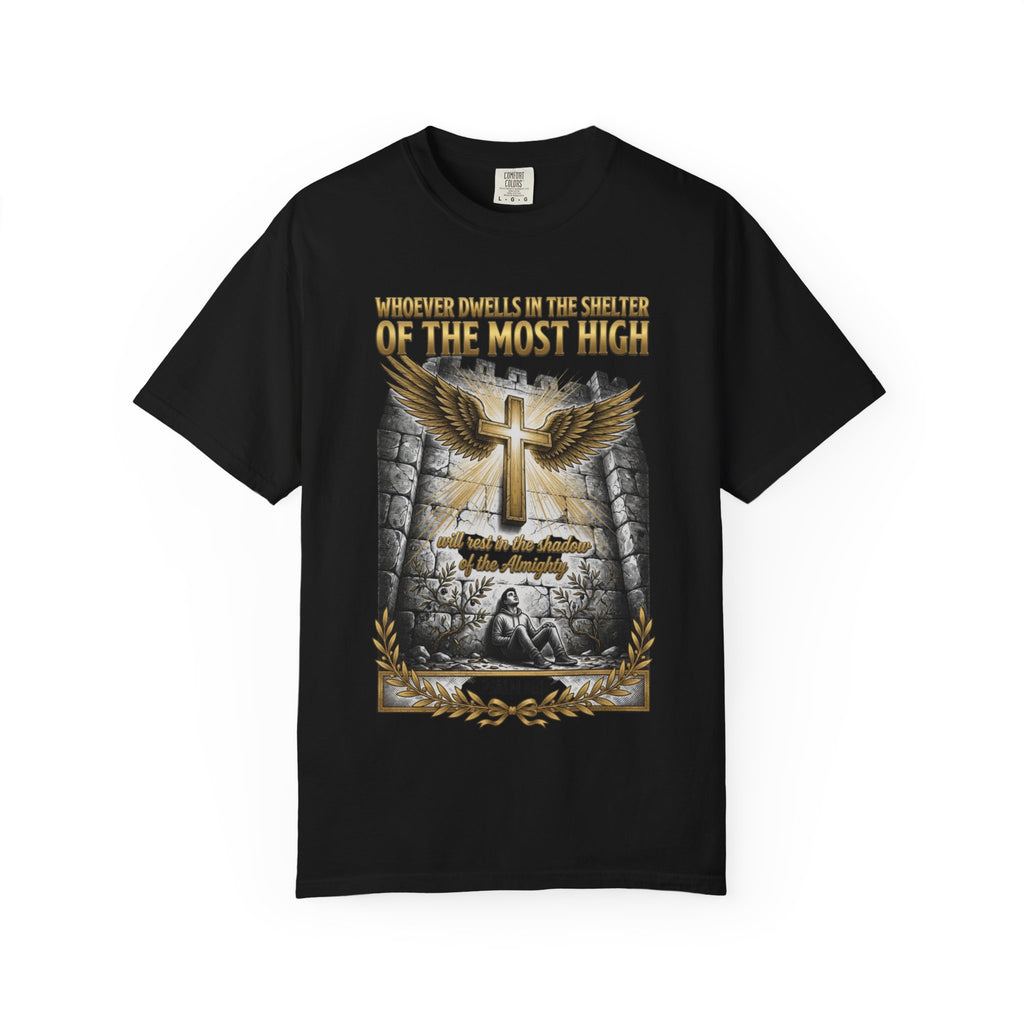 Psalm 91 'Shelter of the Most High' T-Shirt — Christian Faith Cross Tee