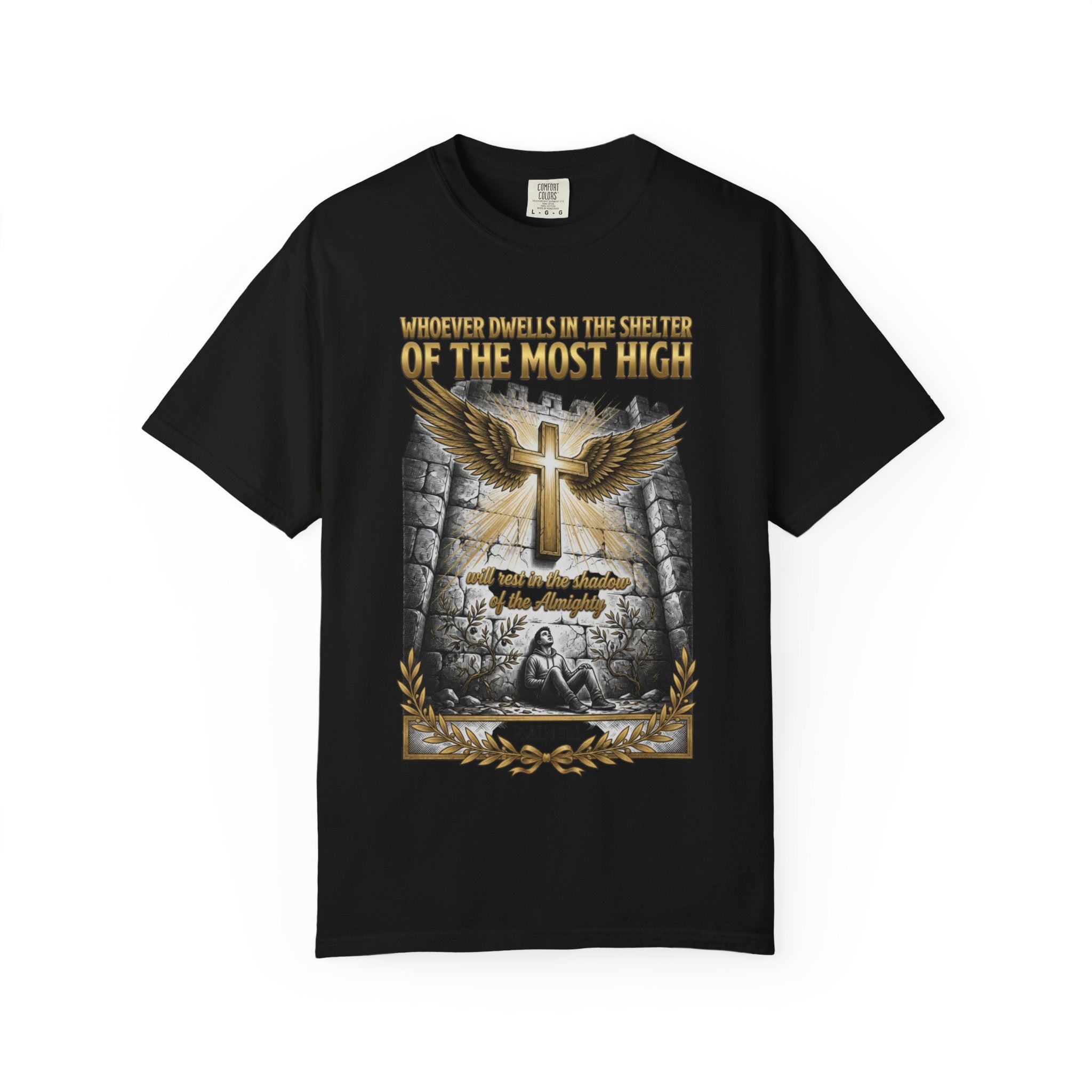 Psalm 91 'Shelter of the Most High' T-Shirt — Christian Faith Cross Tee