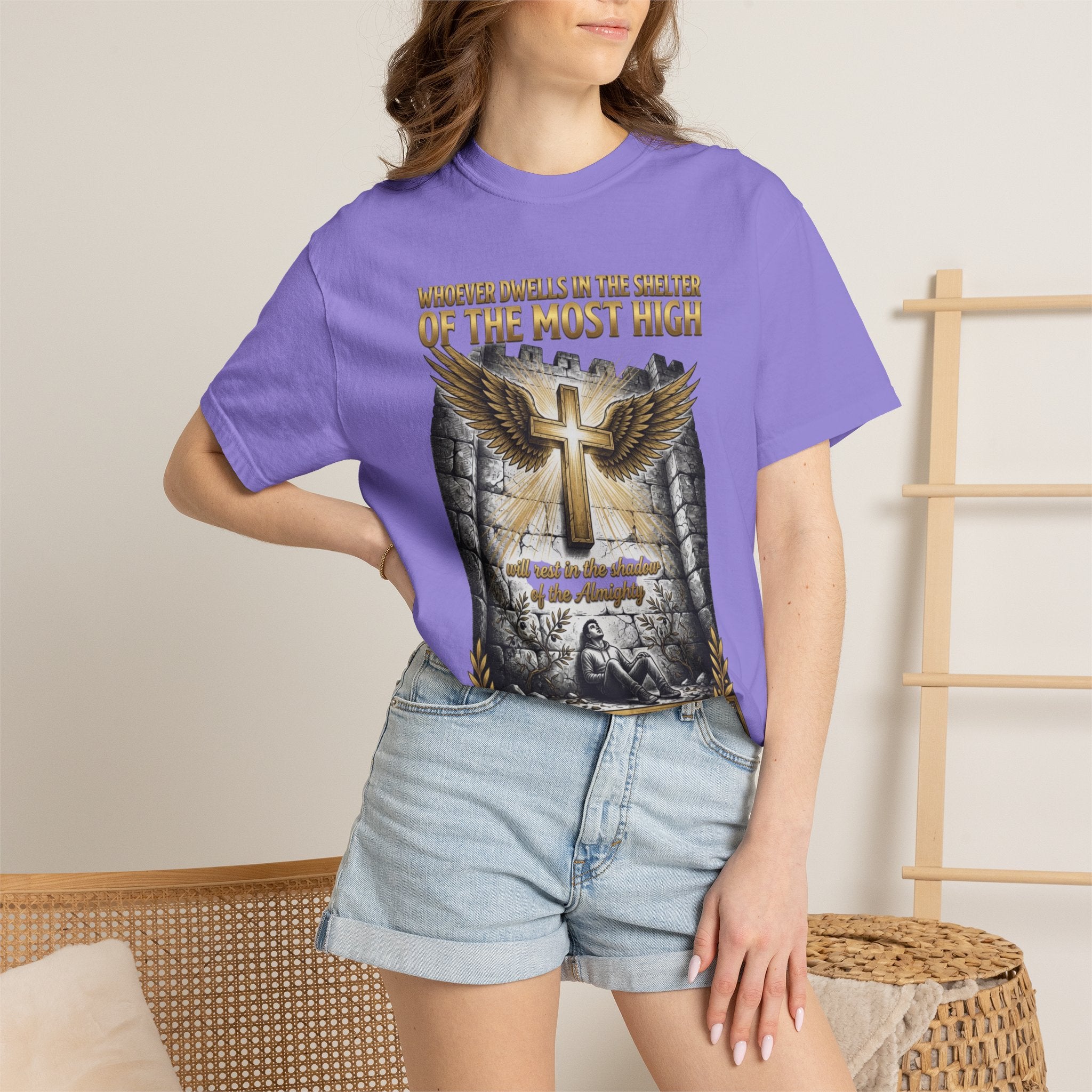 Psalm 91 'Shelter of the Most High' T-Shirt — Christian Faith Cross Tee