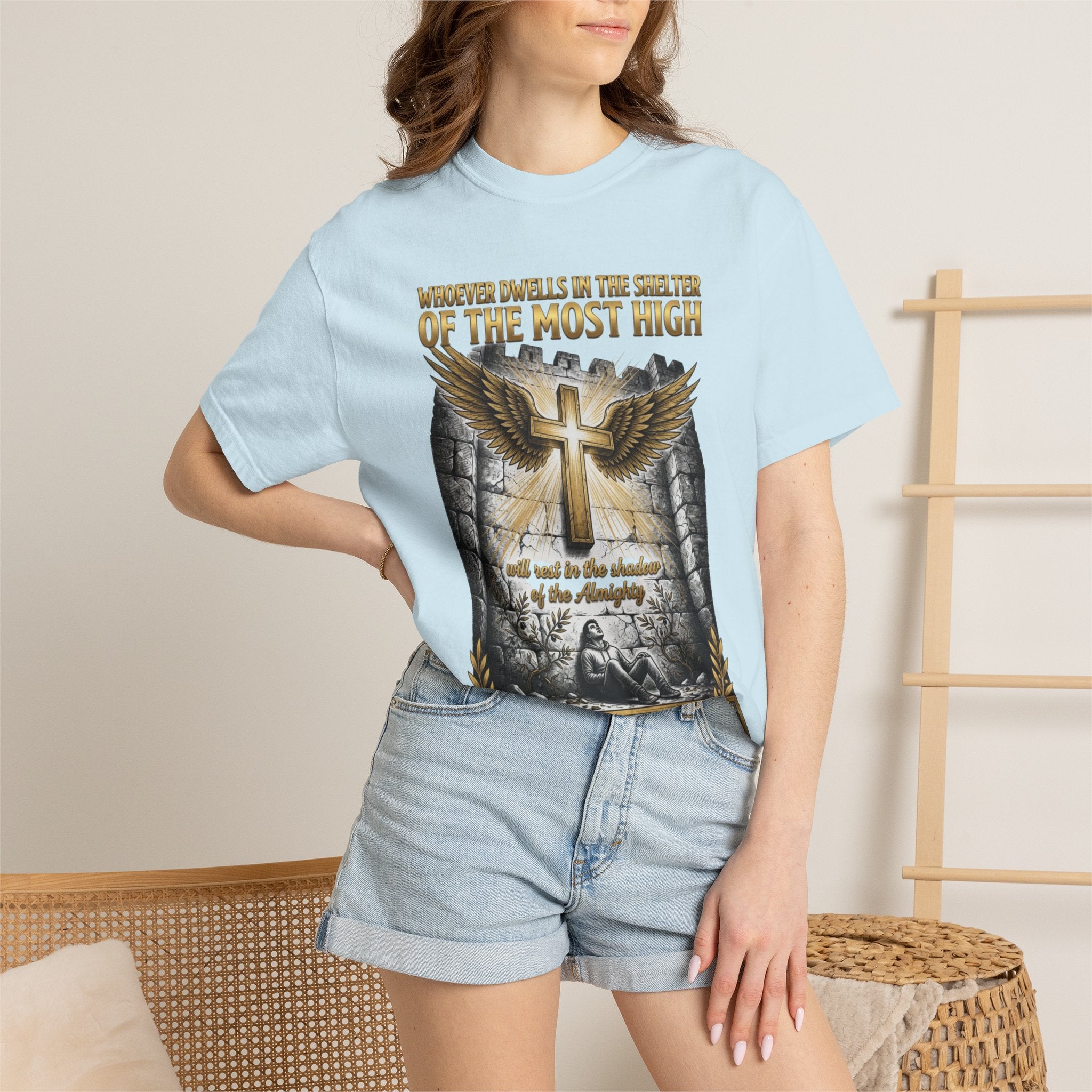 Psalm 91 'Shelter of the Most High' T-Shirt — Christian Faith Cross Tee