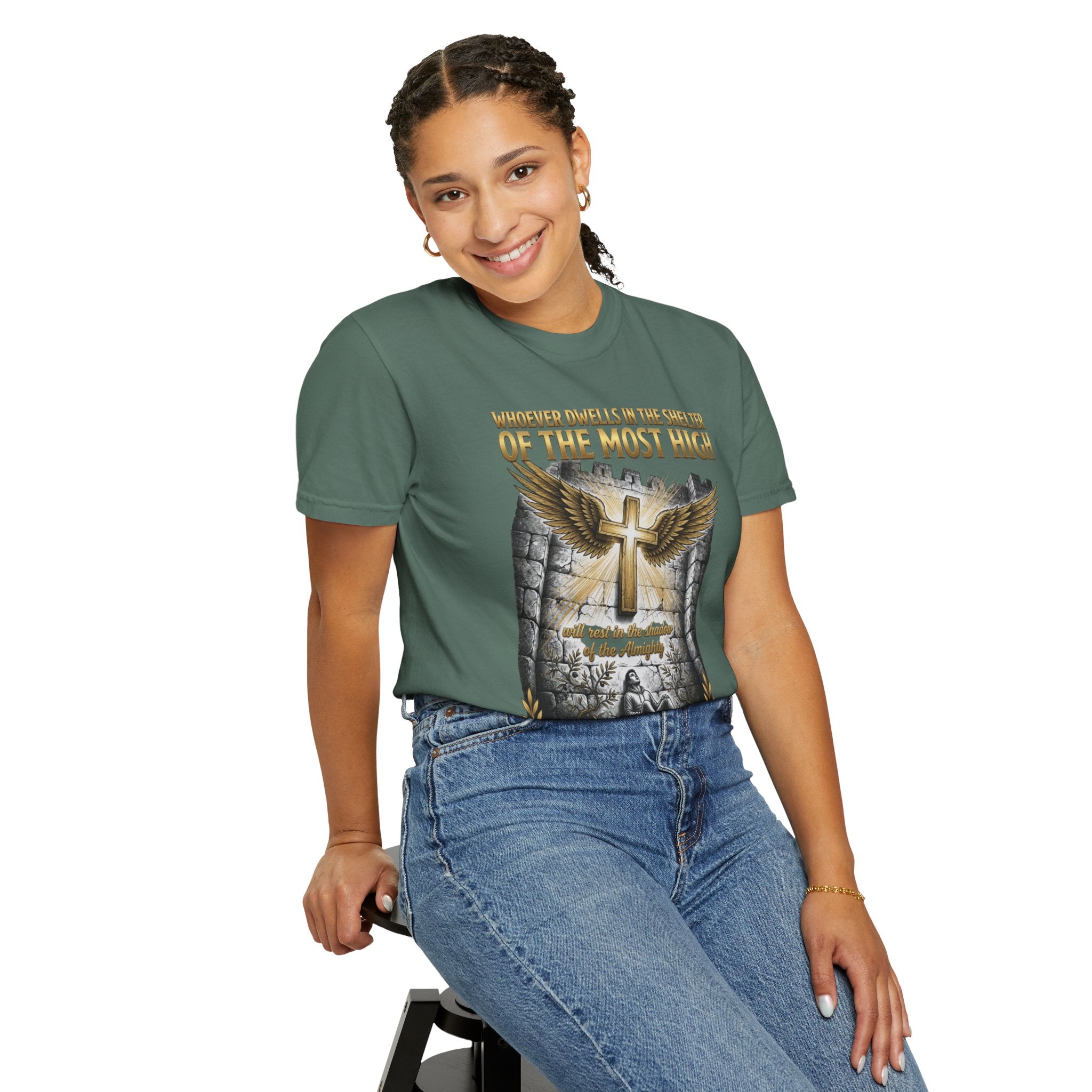 Psalm 91 'Shelter of the Most High' T-Shirt — Christian Faith Cross Tee