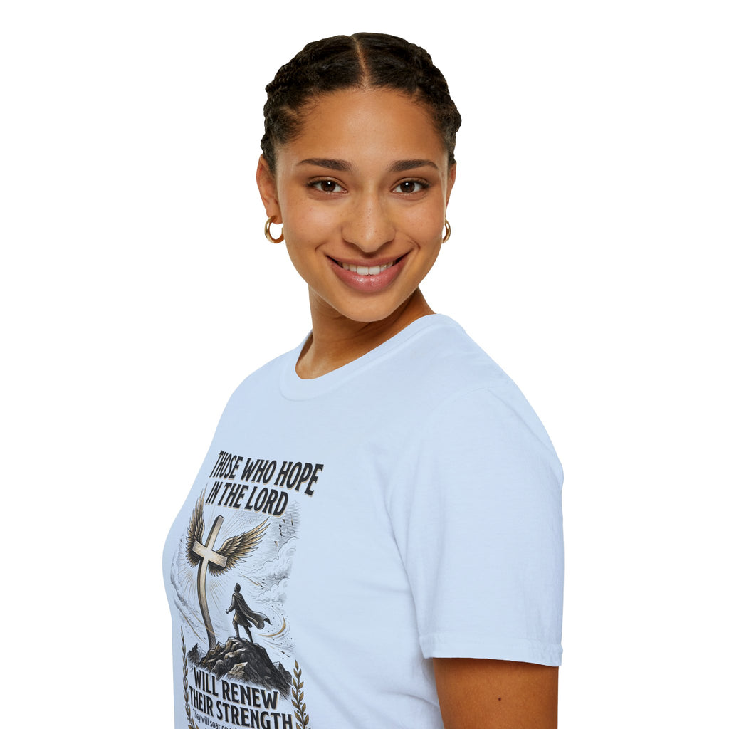 Faith Hope T-Shirt — "Those Who Hope in the Lord" Isaiah 40:31 Christian Tee