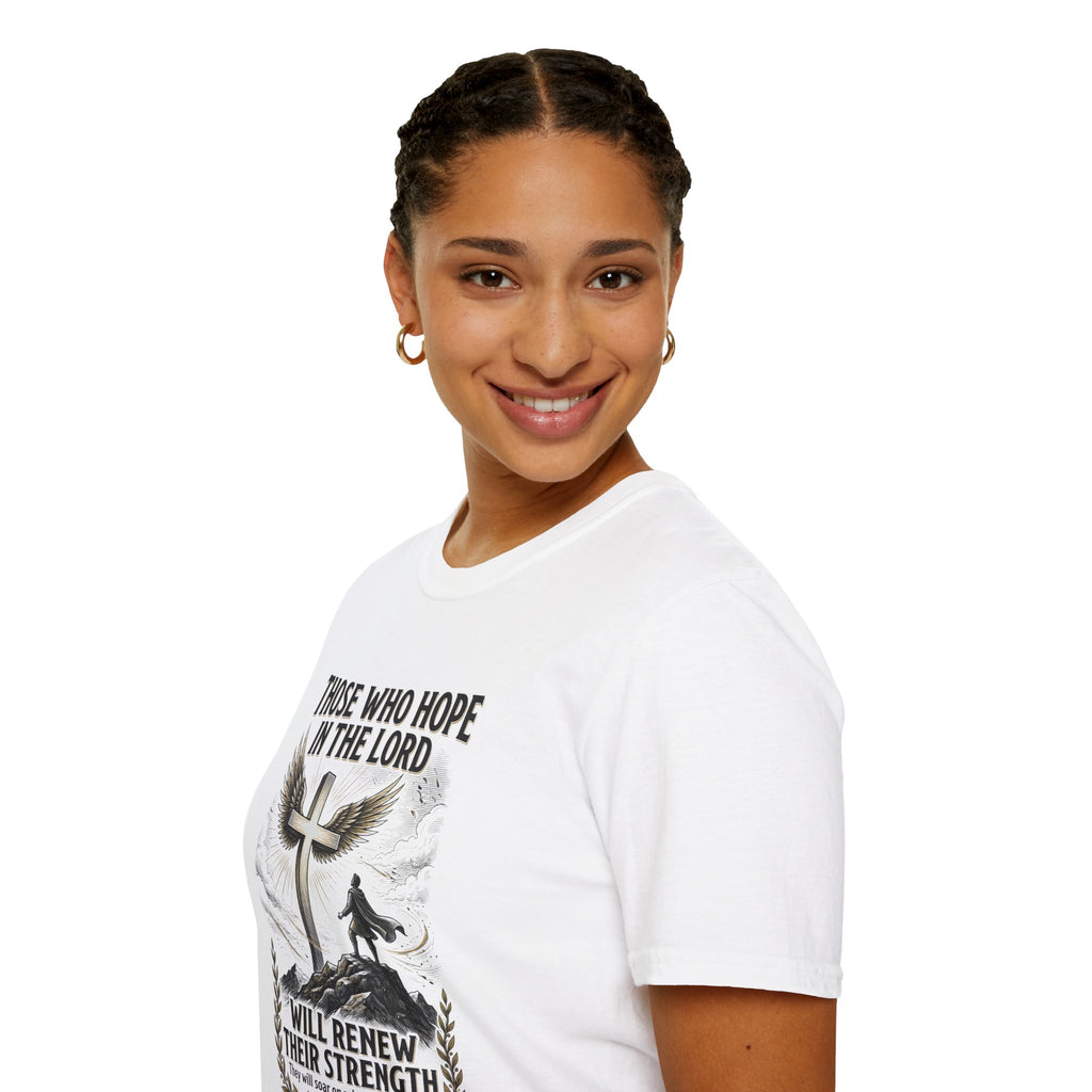 Faith Hope T-Shirt — "Those Who Hope in the Lord" Isaiah 40:31 Christian Tee