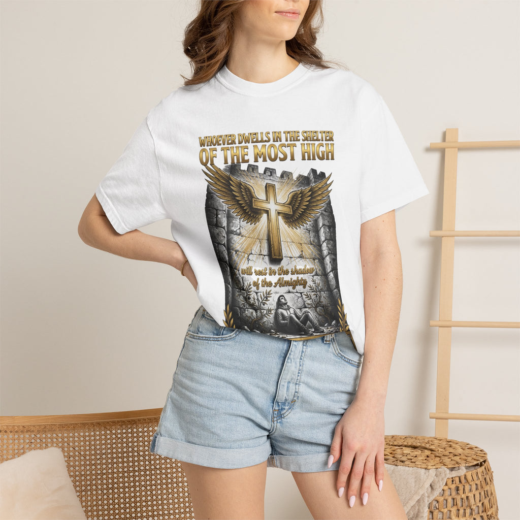 Psalm 91 'Shelter of the Most High' T-Shirt — Christian Faith Cross Tee