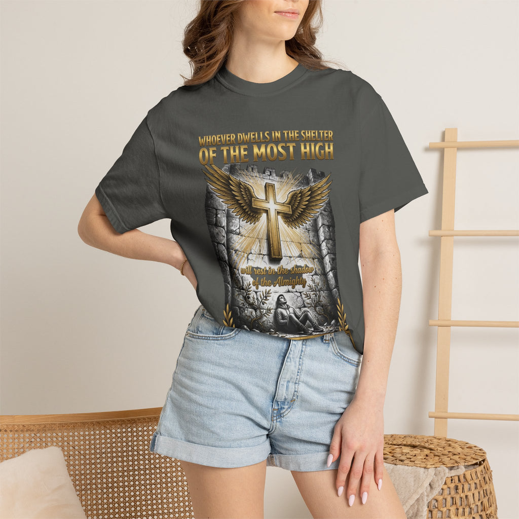 Psalm 91 'Shelter of the Most High' T-Shirt — Christian Faith Cross Tee