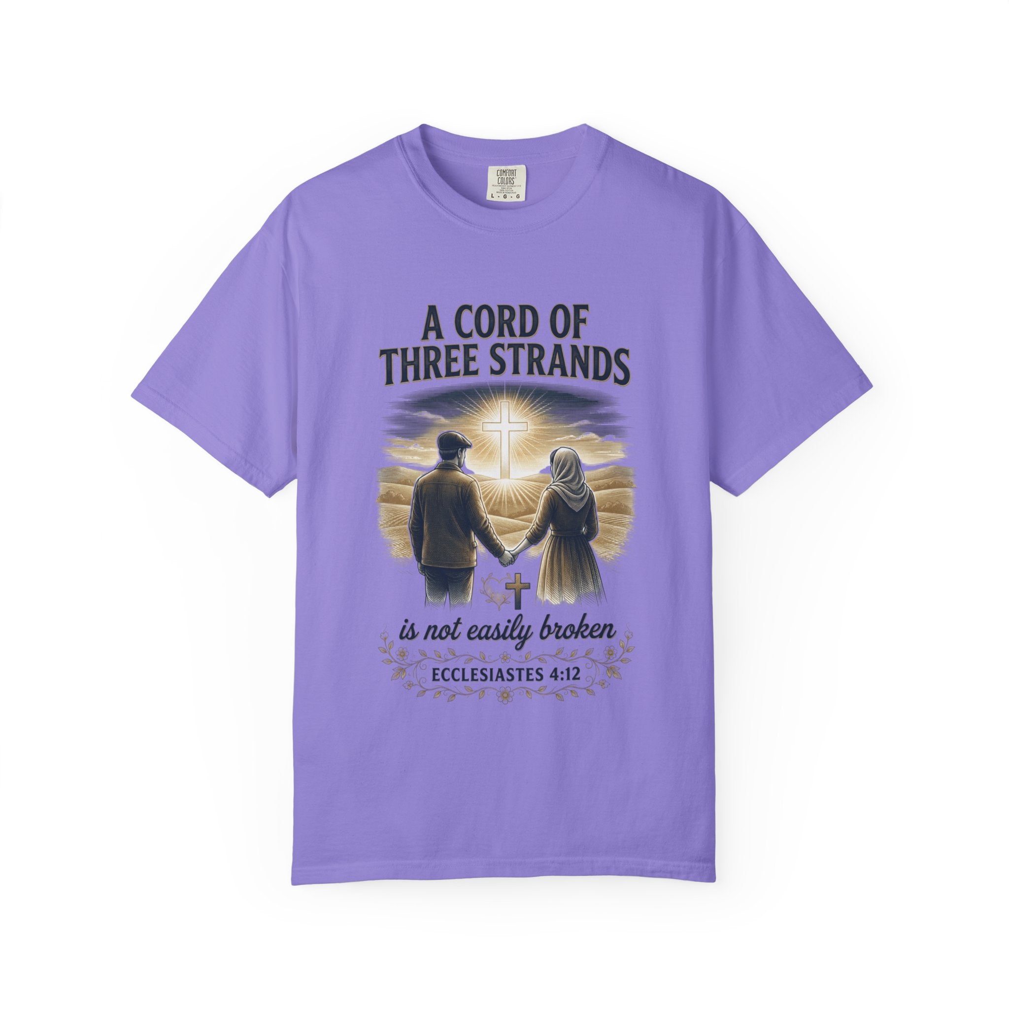 A Cord of Three Strands T-Shirt — Ecclesiastes 4:12 Couples Faith Tee