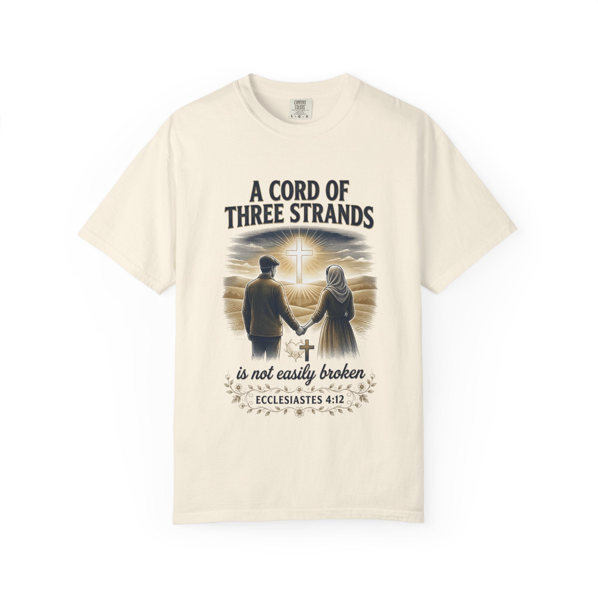 A Cord of Three Strands T-Shirt — Ecclesiastes 4:12 Couples Faith Tee