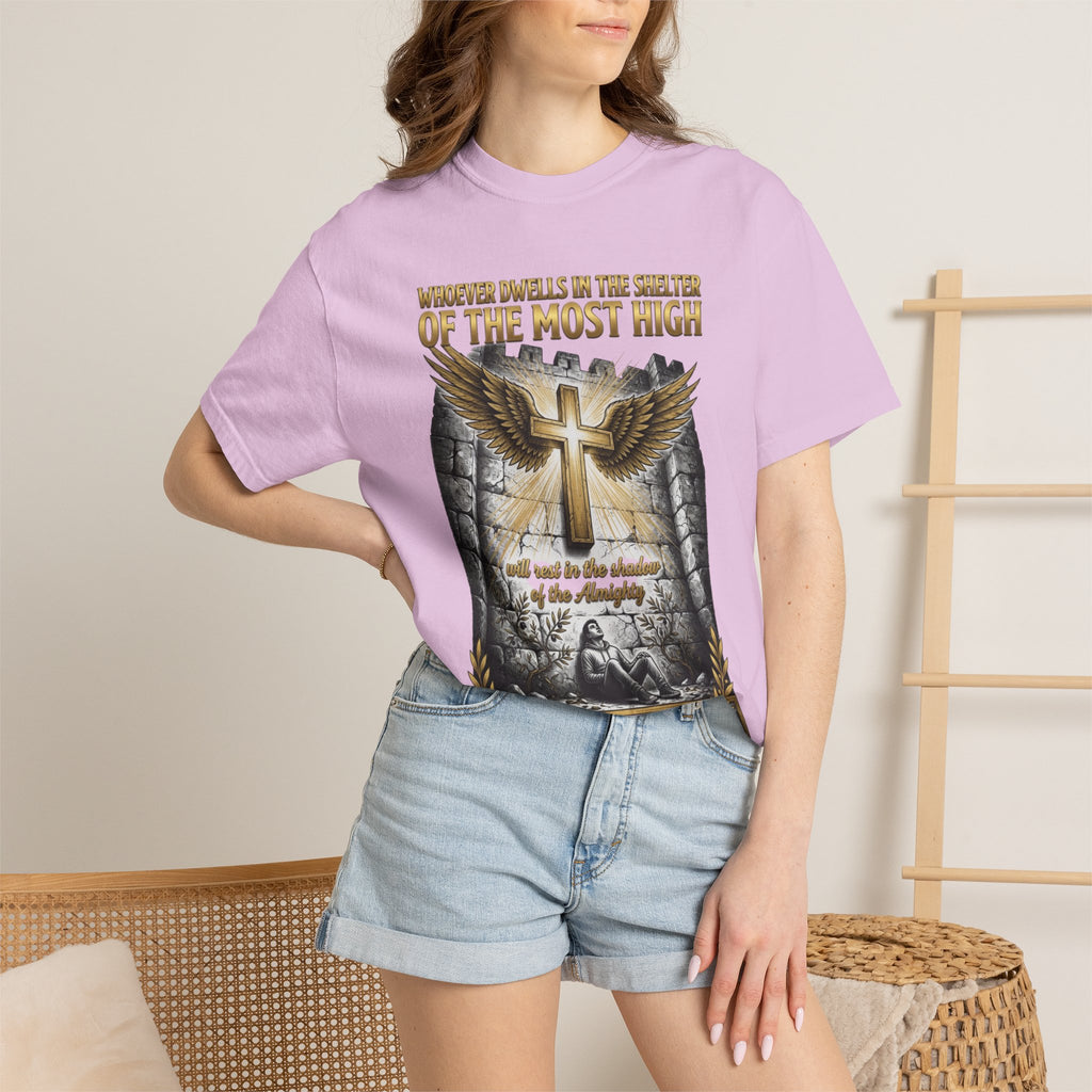 Psalm 91 'Shelter of the Most High' T-Shirt — Christian Faith Cross Tee