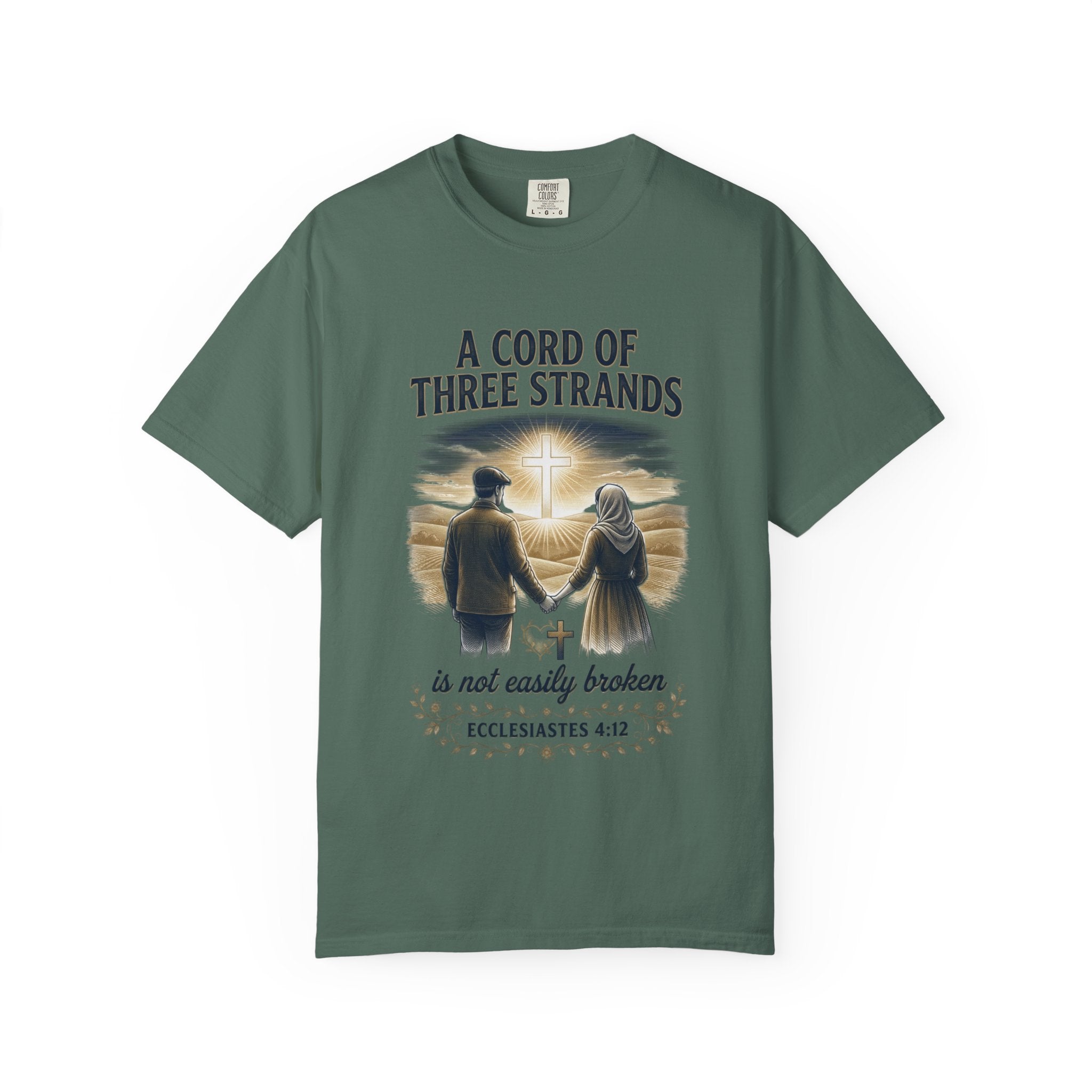 A Cord of Three Strands T-Shirt — Ecclesiastes 4:12 Couples Faith Tee