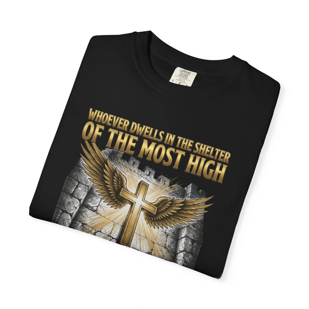 Psalm 91 'Shelter of the Most High' T-Shirt — Christian Faith Cross Tee