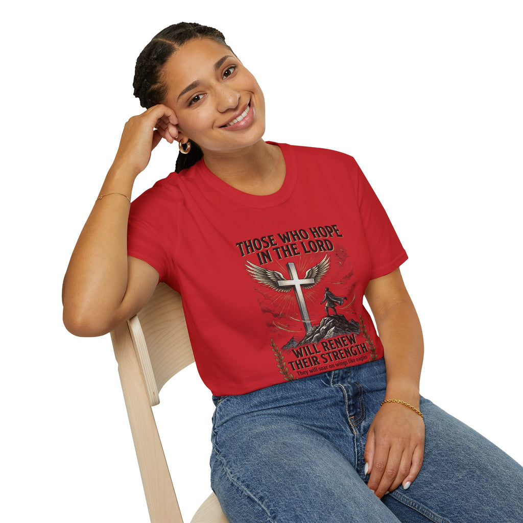Faith Hope T-Shirt — "Those Who Hope in the Lord" Isaiah 40:31 Christian Tee