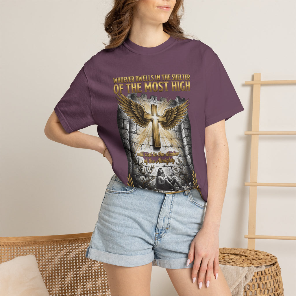 Psalm 91 'Shelter of the Most High' T-Shirt — Christian Faith Cross Tee