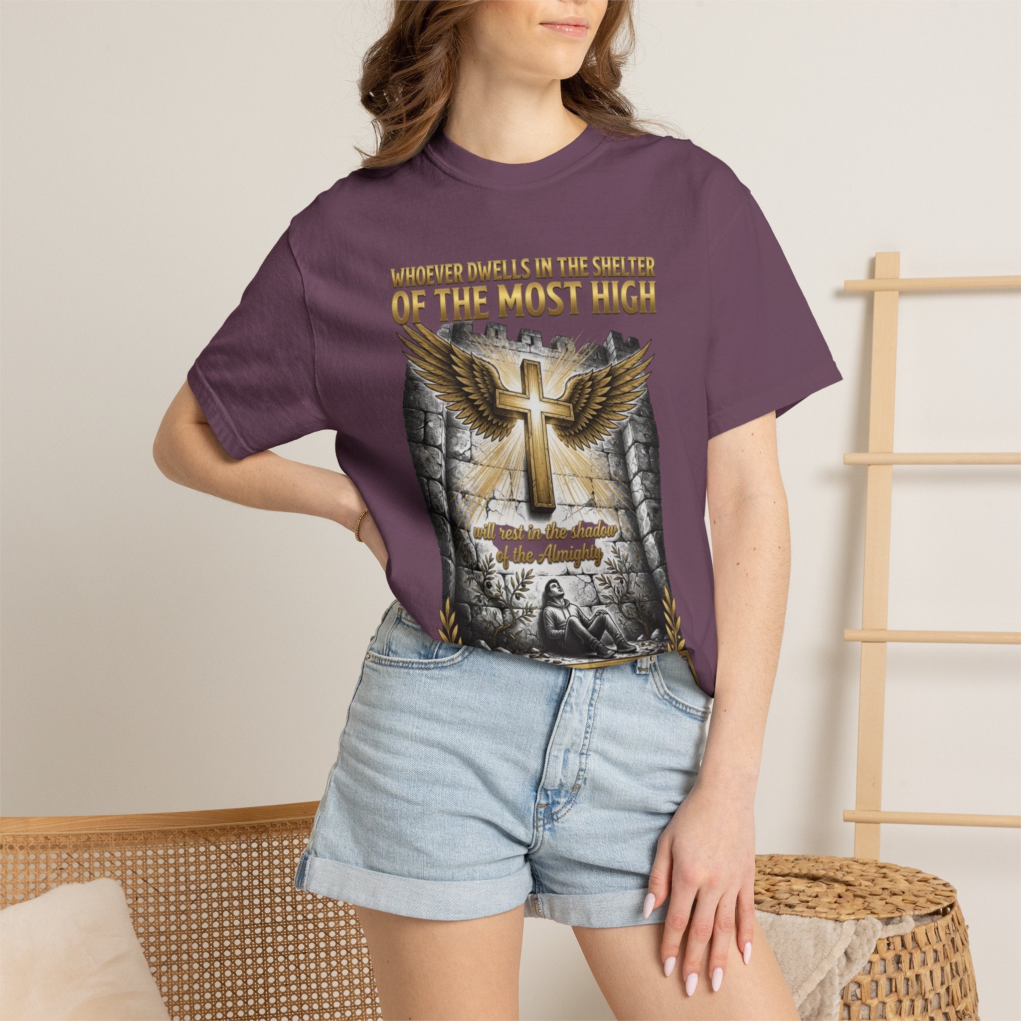 Psalm 91 'Shelter of the Most High' T-Shirt — Christian Faith Cross Tee