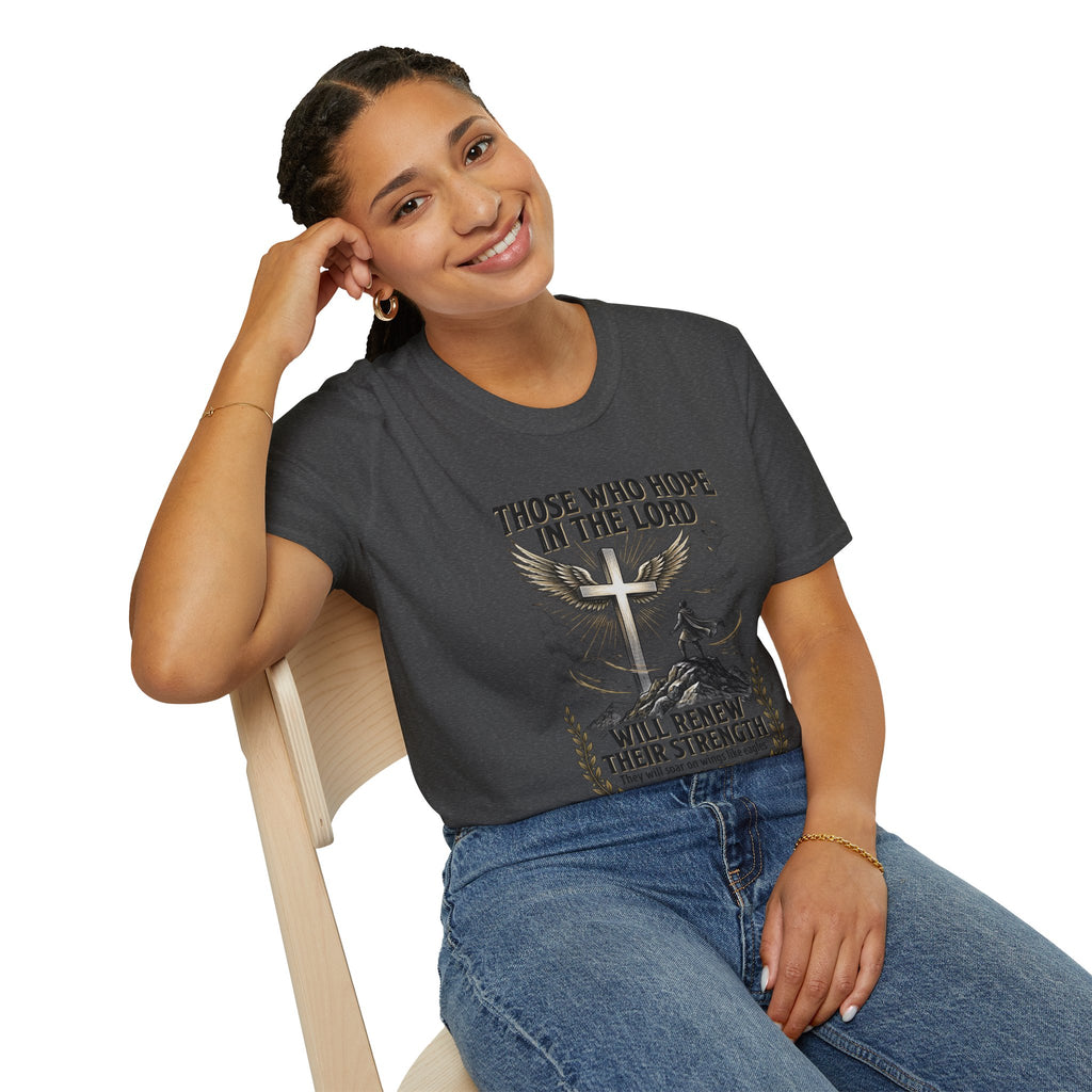 Faith Hope T-Shirt — "Those Who Hope in the Lord" Isaiah 40:31 Christian Tee