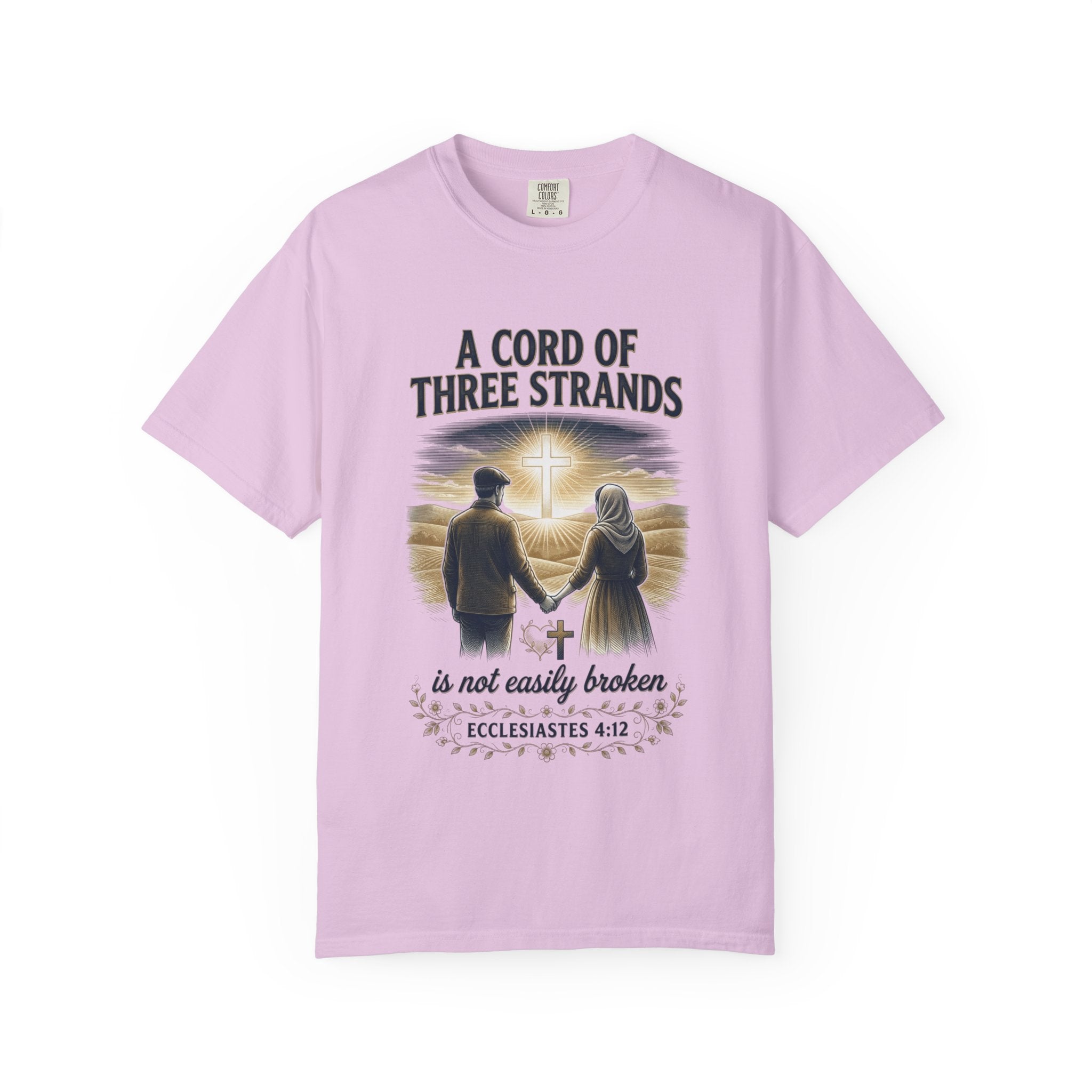 A Cord of Three Strands T-Shirt — Ecclesiastes 4:12 Couples Faith Tee