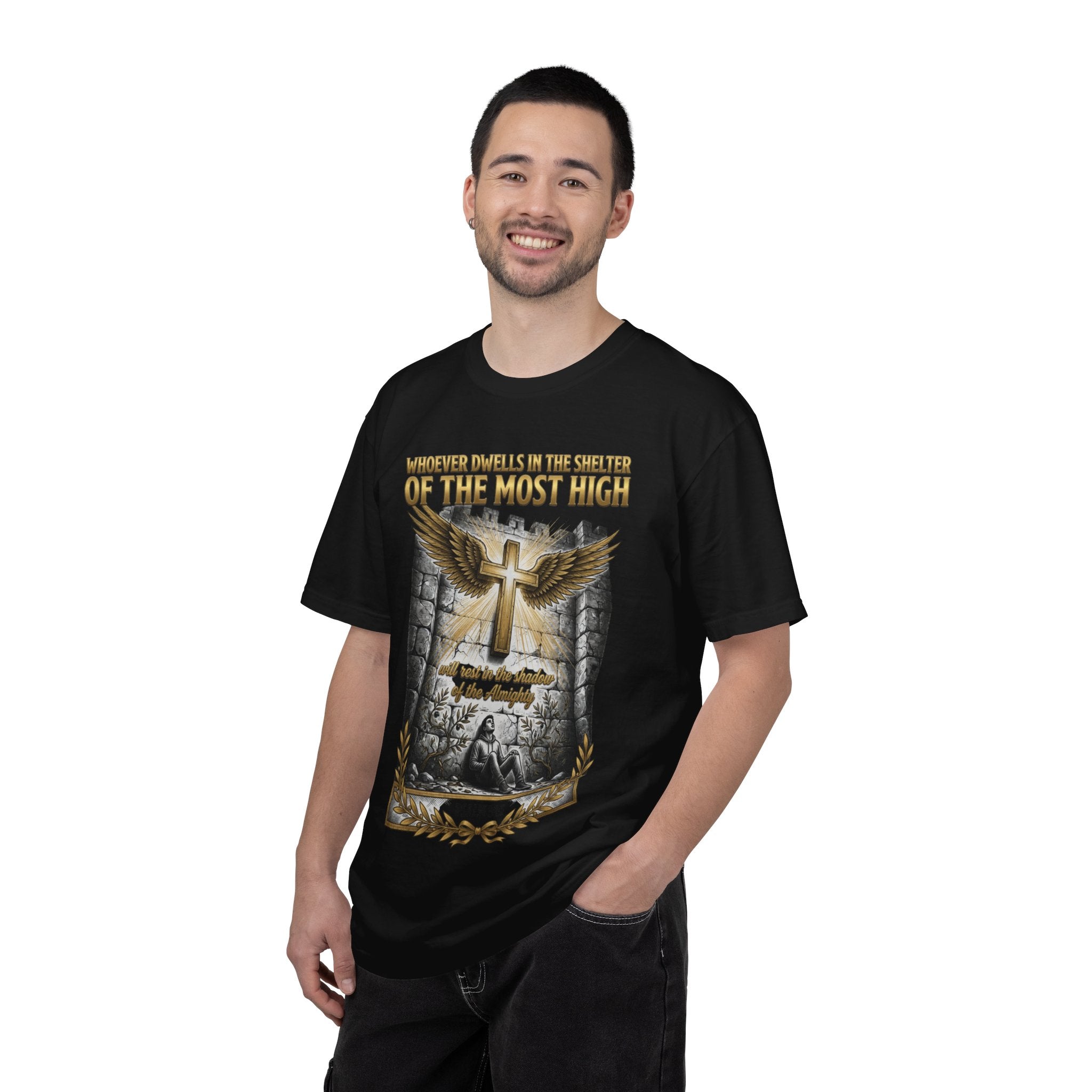 Psalm 91 'Shelter of the Most High' T-Shirt — Christian Faith Cross Tee
