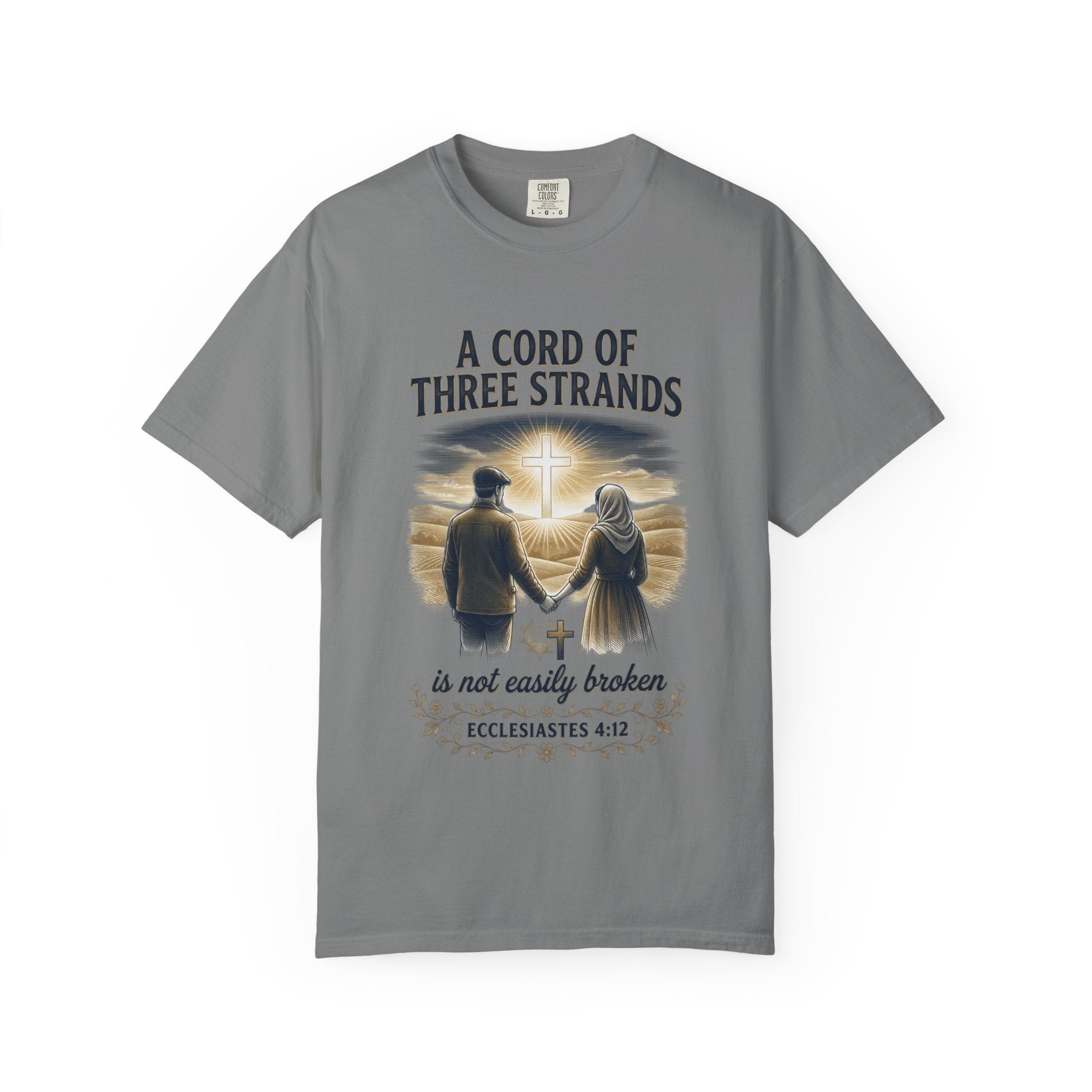 A Cord of Three Strands T-Shirt — Ecclesiastes 4:12 Couples Faith Tee