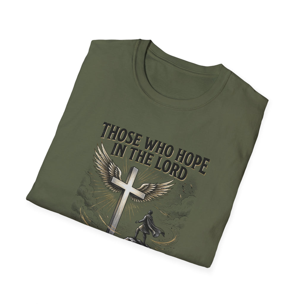 Faith Hope T-Shirt — "Those Who Hope in the Lord" Isaiah 40:31 Christian Tee