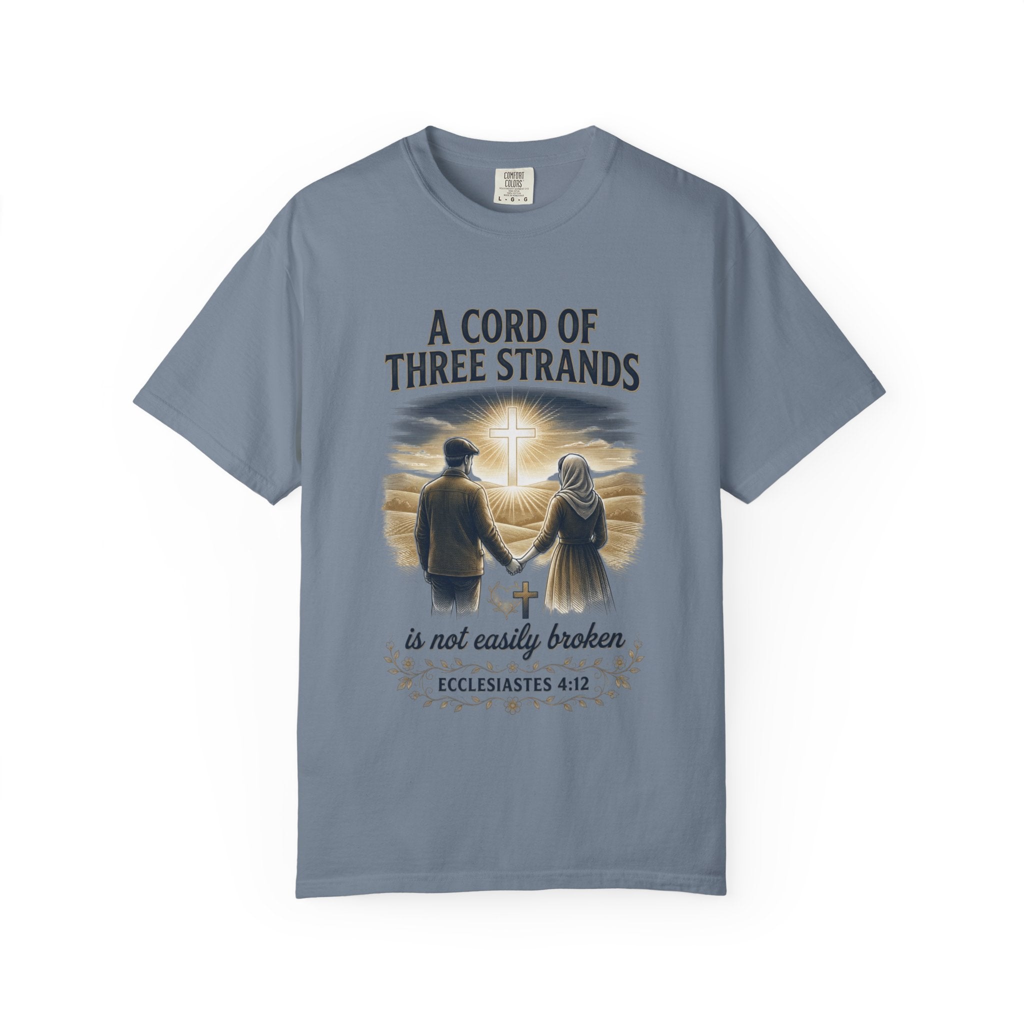 A Cord of Three Strands T-Shirt — Ecclesiastes 4:12 Couples Faith Tee