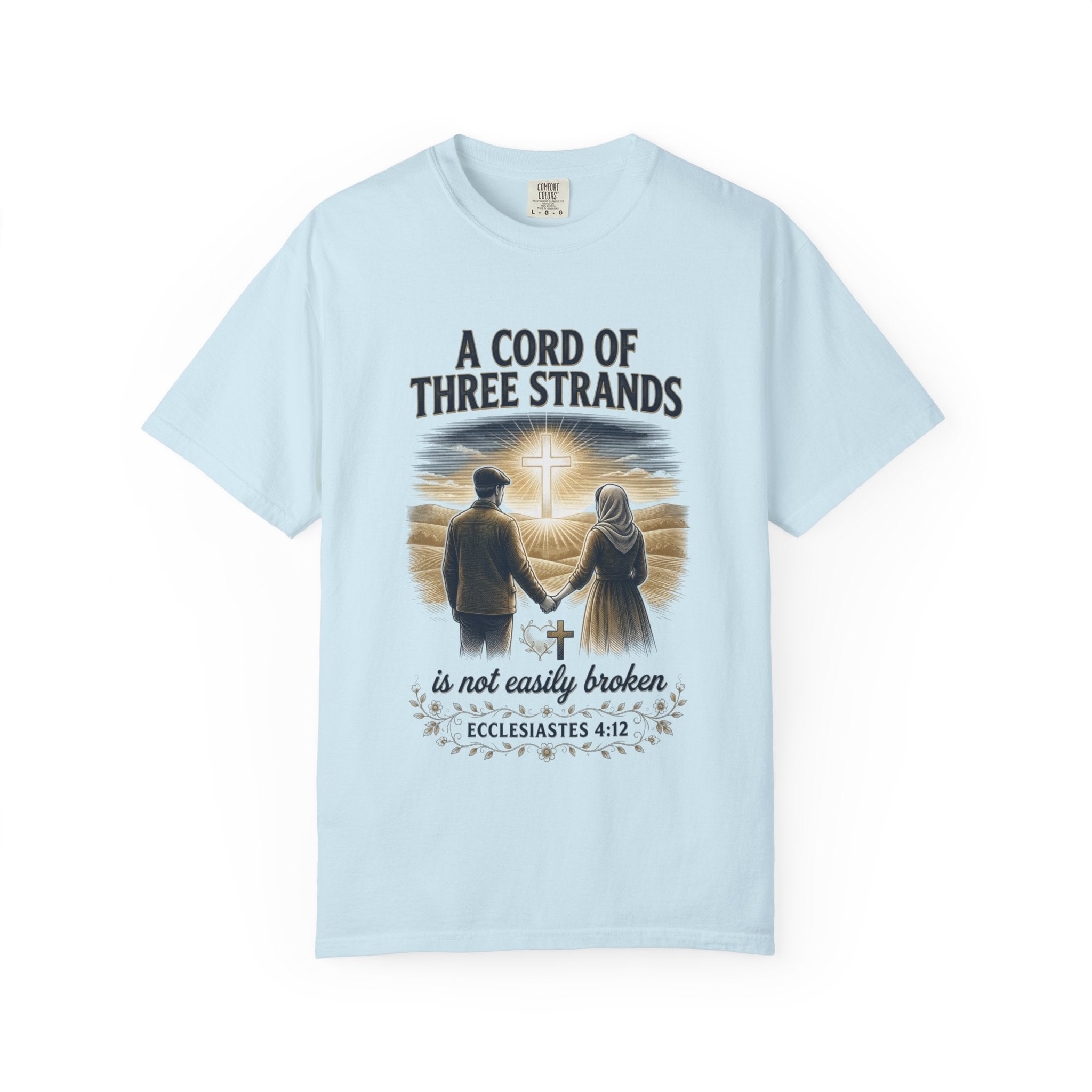 A Cord of Three Strands T-Shirt — Ecclesiastes 4:12 Couples Faith Tee