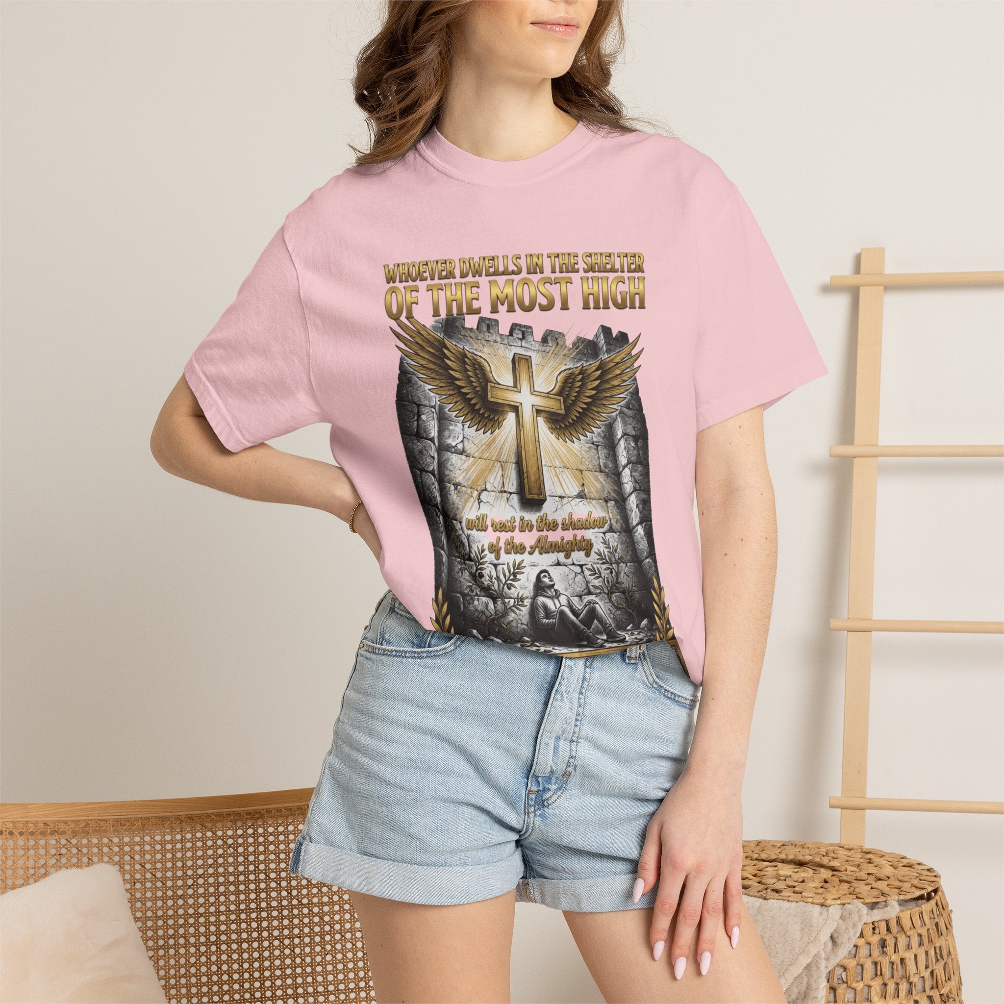 Psalm 91 'Shelter of the Most High' T-Shirt — Christian Faith Cross Tee