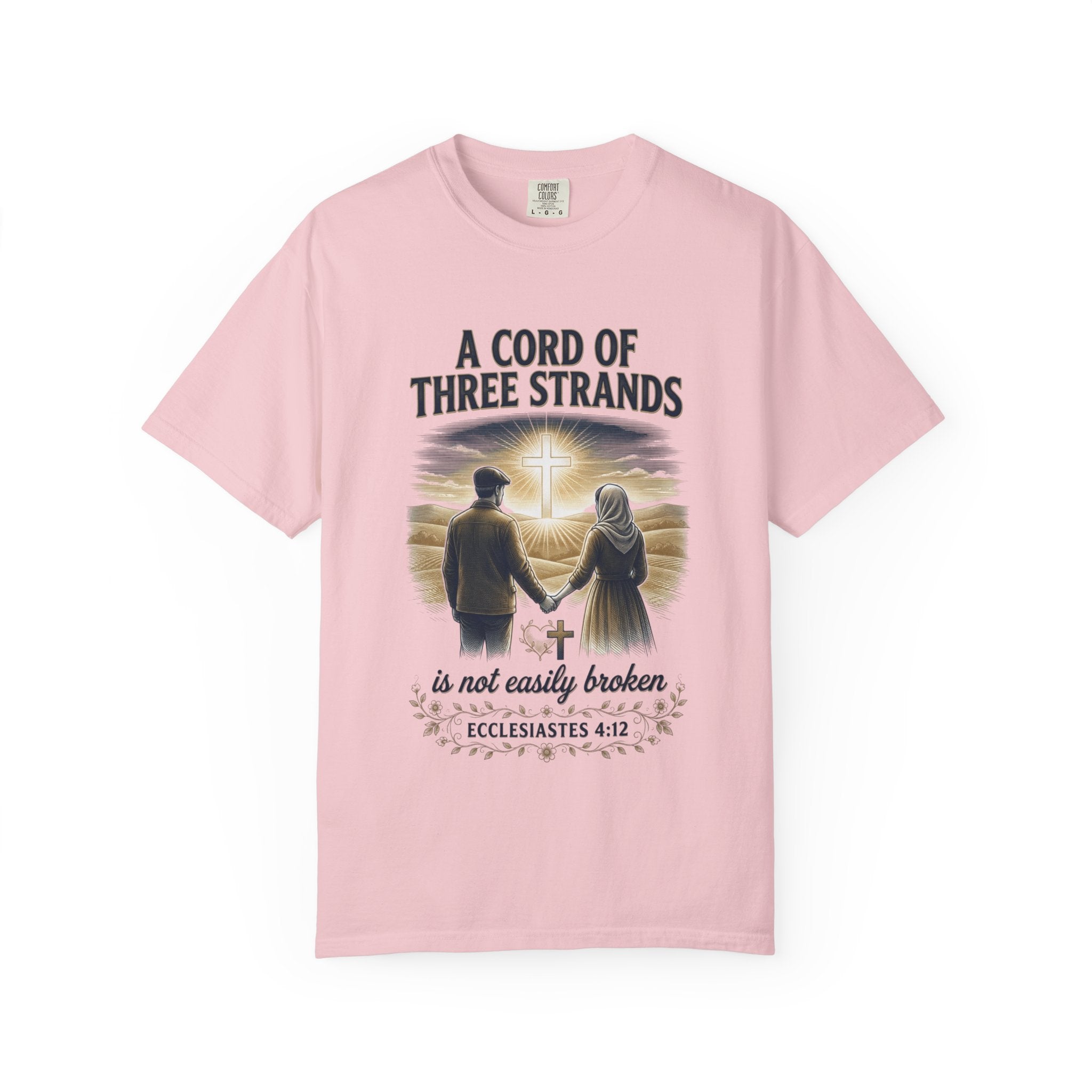 A Cord of Three Strands T-Shirt — Ecclesiastes 4:12 Couples Faith Tee